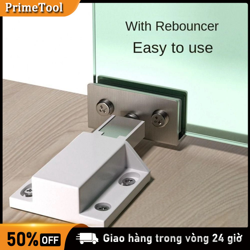 Bộ kẹp kính bản lề nhấn mở inox dày 1.8mm Không Khoan Lỗ，Kẹp Kính Nhấn Mở，Dễ dàng lắp đặt, điều chỉnh