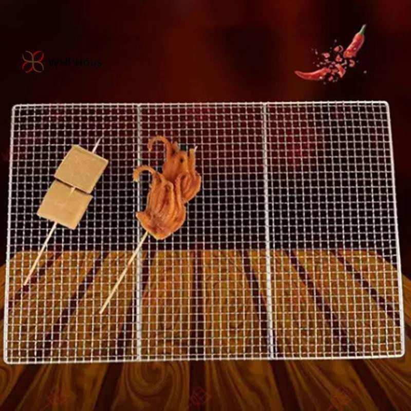 Thép không gỉ 304 Lưới nướng vuông/chữ nhật, thảm chống dính, dùng nướng bánh/cắm trại, ngoài trời