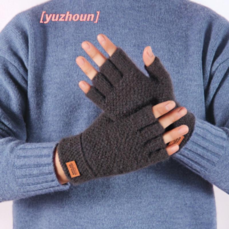 Găng Tay Không Ngón Nửa Ngón Unisex Len & Cotton, Phong Cách Gothic, Ấm Áp Mùa Đông