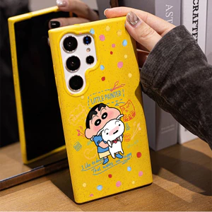 Dành Cho Samsung S26 Ultra S25 Ultra S24U S25FE A56 Họa Sĩ Crayon Shin-chan Vỏ Điện Thoại Mềm Rơm Lúa Mì Thân Thiện Với Môi Trường A55 S23 U / S22 / S20 FE A17 A07 Vỏ Samsung Chống Sốc