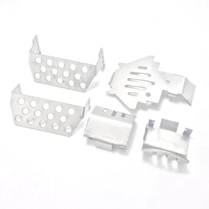 1 Bộ TRX4 TRX6 Mô Phỏng Xe Leo Núi Thép Không Gỉ Khung Xe Giáp Trục Bảo Vệ Tấm Trượt Cho 1 / 10 RC Bánh Xích TRX-4