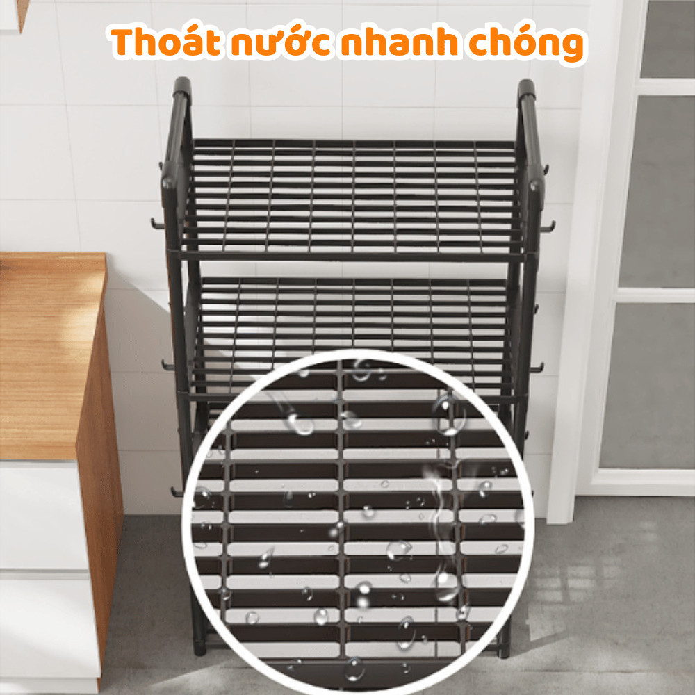 Kệ Nhà Bếp Đa Năng Nhiều Tầng DINO– Giá Để Gia Vị, Xoong Nồi Chịu Lực, Kệ Bếp Tiết Kiệm Không Gian