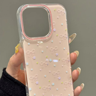 Áp dụng cho IPhone 17 16 15 14 13 12 11 Pro Max XR XS MAX 78PLUS Bowknot đầy màu sắc sao điện thoại trường hợp mềm