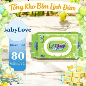 combo 2 Gói Khăn Ướt Trẻ Em Không Mùi Baby Love Gói 80 Tờ Sản Phẩm Chính Hãng Của Unicharm