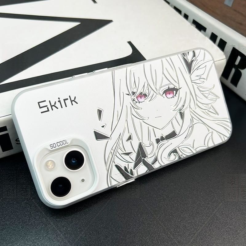 Genshin Impact / Skirk / Skirk Line Draft Vỏ điện thoại màu bạc đầy màu sắc Thích hợp cho iPhone / vivo / Xiaomi / OPPO / ewwq