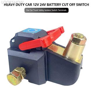 LOOKSHOW Xe hạng nặng 12V 24V Công tắc cắt pin Đồng nguyên chất Công suất cao Master Ngắt kết nối cho ô tô Xe tải an toàn cách ly Công tắc thiết bị đầu cuối L5T9