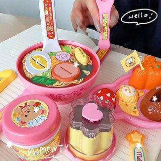 đồ chơi nhập vai tập đút ăn trẻ chất liệu ABS an toàn thiết kế dễ thương mô hình bánh pudding mì tôm