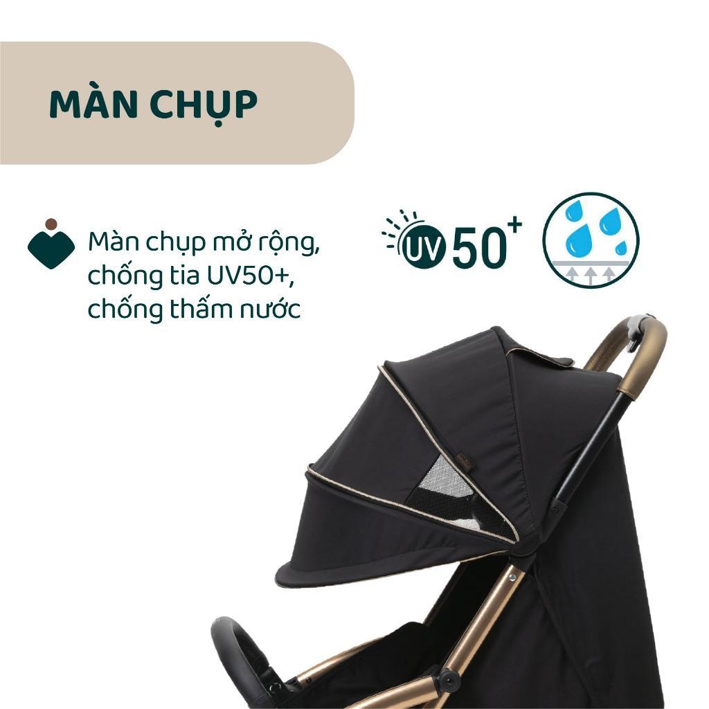 Xe đẩy gấp gọn tự động Chicco Goody Primo màu Đồng ánh kim/ Bạc ánh kim