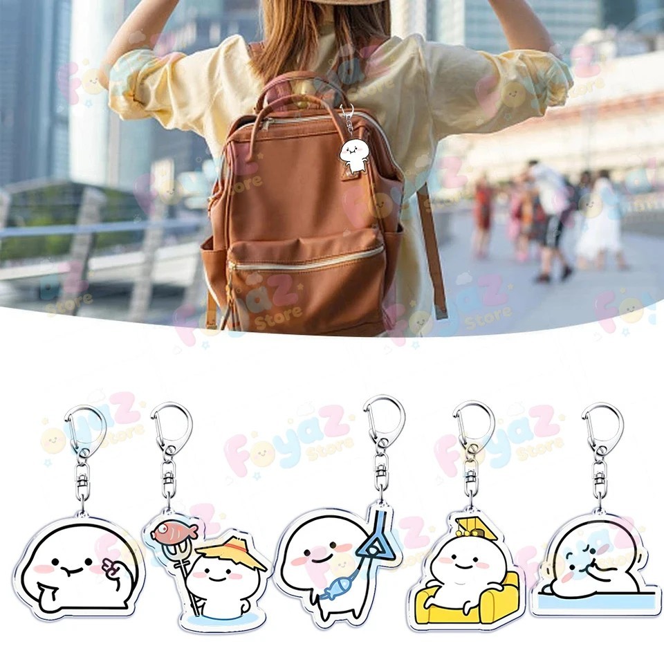 Móc khóa Pentol Quby dễ thương Mica Acrylic in hình Sticker hài hước trang trí cặp sách túi xách phụ kiện quà tặng bạn | BigBuy360 - bigbuy360.vn