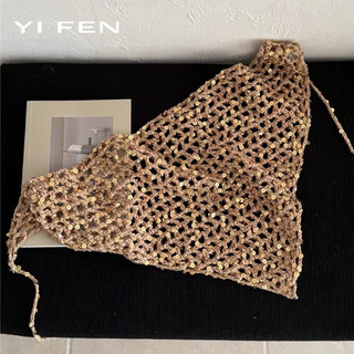 YI FEN Pháp Retro Dệt Kim Tam Giác Khăn Nữ Hot Girl Du Lịch Ngọt Ngào Dễ Thương Văn Học Phong Cách Handmade Móc Khăn Trùm Đầu Hợp Thời Trang