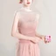 Áo khiêu vũ NICOLOO, Áo lưới trong suốt không tay thanh lịch, thoáng khí Gradient cổ giữa mềm mại Trang phục khiêu vũ hiện đại Tập Yoga khiêu vũ