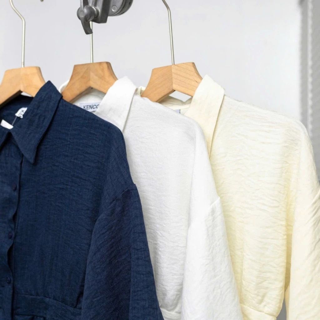 [Peinn] Áo Sơmi Bo Eo Lưng Chun Tay Bồng Cúc Dọc Đũi Hàn A377226 - Sam Botique