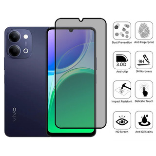 Vivo Y11d Kính cường lực chống gián điệp 2 trong 1 Bảo vệ màn hình riêng tư cho Vivo Y31d Y21d Y04 Y29s Y29 Y19s Y100 Y28 Y18 Y38 4G 5G Phim bảo vệ kính chống va đập và ống kính máy ảnh