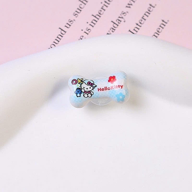 Set Charm Mèo Hello Kitty Xanh Pastel Cute Kawaii Mini – Charm Ngôi Sao Nice Hoa Trong Suốt Trang Trí Dép
