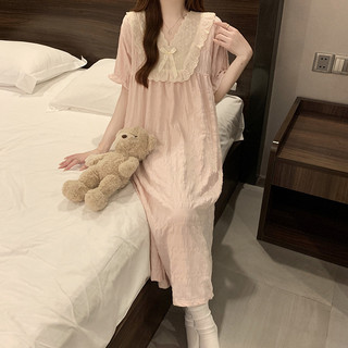 Váy Ngủ Nữ Mây Cotton Ren Công Chú, Phong Cách Thoải Mái Mùa Hè