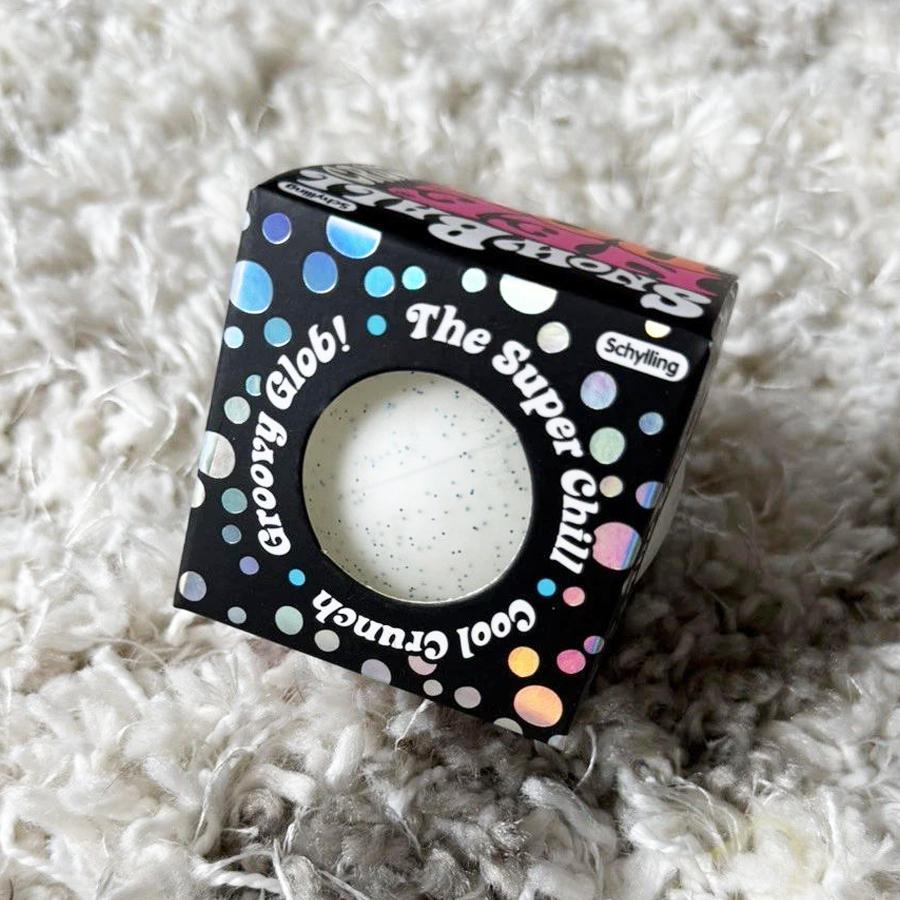 Schylling NeeDoh Quả Cầu Tuyết Crunch Bóp Bóng Trắng Họa Tiết Co Giãn Cảm Giác Fidget Đồ Chơi