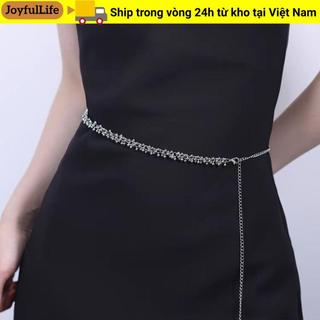 Dây thắt lưng JOYFULLIFE tua rua màu bạc, dễ điều chỉnh, phù hợp mọi trang phục