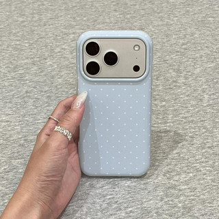 Ốp điện thoại mờ chấm sóng hai lớp màu trơn tiên tiến phù hợp cho iPhone17 16 15 14 13 Pro Max bảo vệ camera chống sốc chống rơi mặt sau cứng