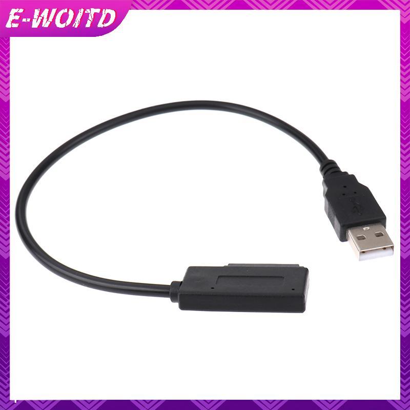 E-WOITD USB 2.0 sang Slimline SATA 7 + 6 13pin Laptop CD DVD Rom Cáp chuyển đổi ổ đĩa quang E-ÁY
