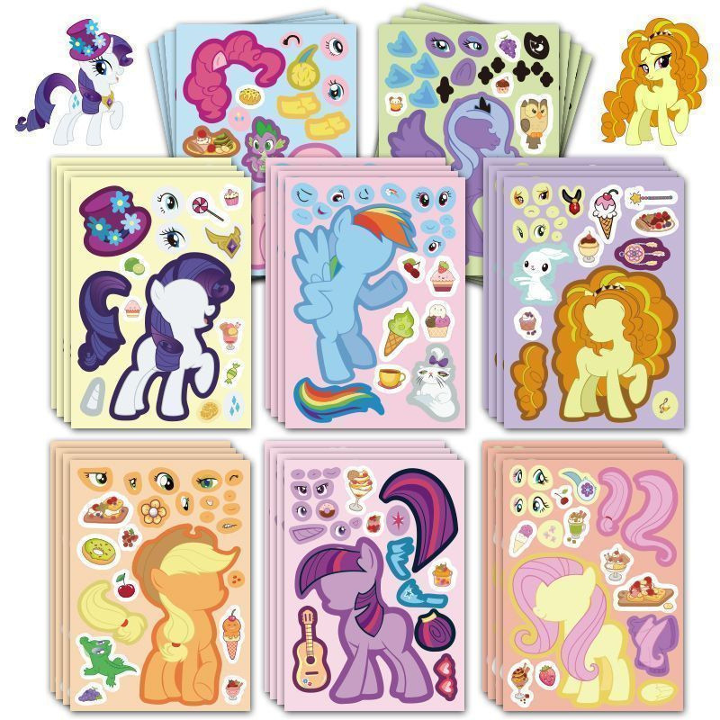 My Little Pony Dán DIY Sáng Tạo Dễ Thương Hoạt Hình Dán Trẻ Em Bé Gái Xếp Hình Giáo Dục Sớm Dán Dễ Thương JBKI