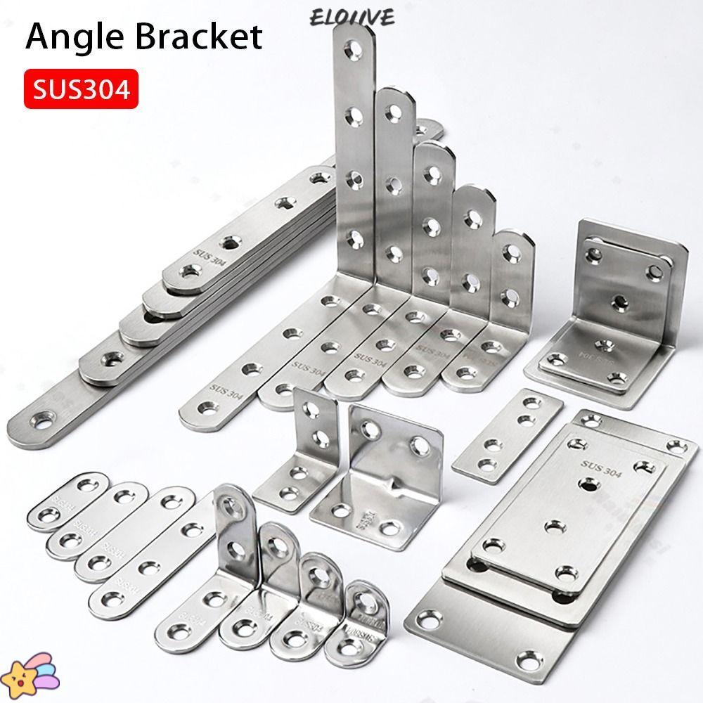 ELO11VE 1 Cái Giá Đỡ Góc, Nội Thất Chốt Tủ Màn Hình Góc Tường Nẹp Khớp, Thép Không Gỉ SUS304 Hình Chữ L 90 Độ Kệ Góc Phải Giá Đỡ