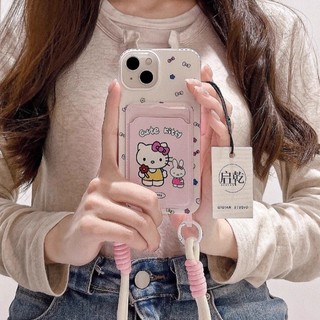 Ốp lưng iPhone 17 16 15 14 13 12 11 Pro Max X XR Max 78 Plus Dễ thương màu hồng KT dây buộc điện thoại trường hợp