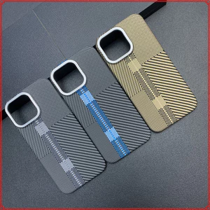 Ốp điện thoại họa tiết sợi carbon Kailaf cho Iphone 16 15 14 13 12 Pro max Vỏ bảo vệ tản nhiệt siêu mỏng IP 12 13 14 15 16 Pro Vỏ kẻ sọc chặn màu mới