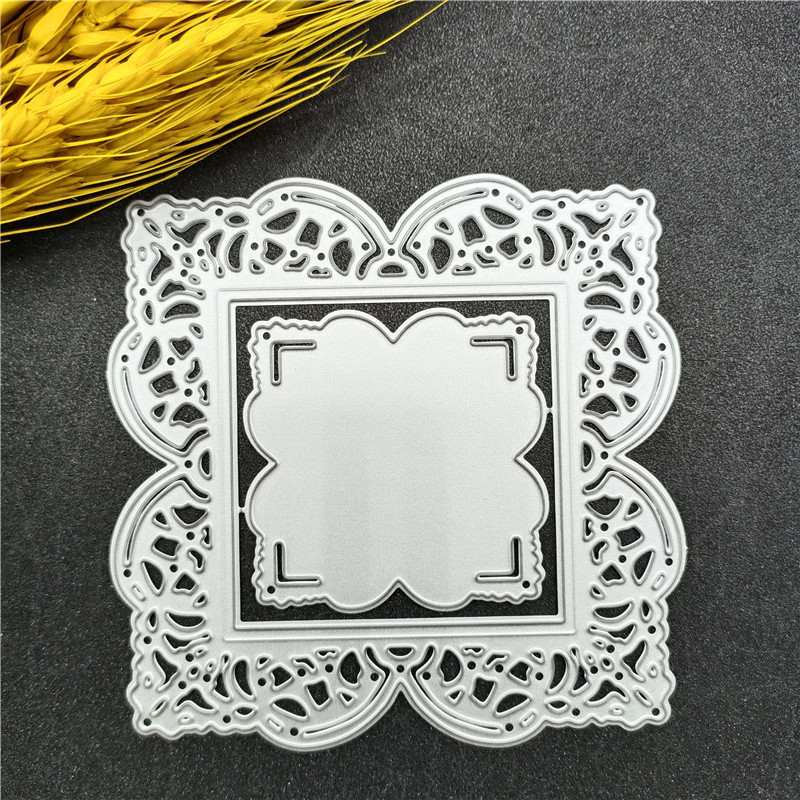Khung Ren Kim Loại Thép Carbon Cắt Khuôn Thêu Sò Dập Nổi Khắc Bản Mẫu DIY Album Ảnh Thiệp Chúc Mừng Cắt Chết Giấy Thủ Công Dụng Cụ