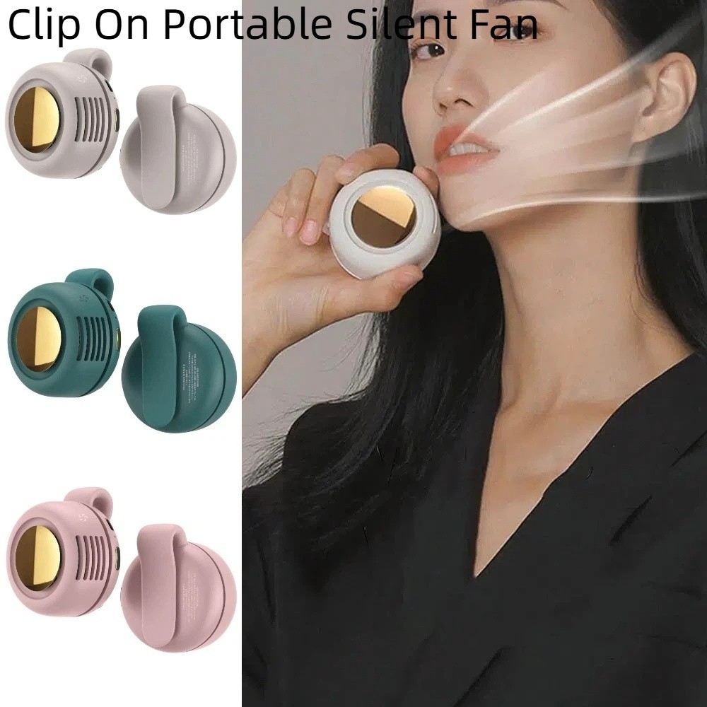 Quạt im lặng di động YICA, Quạt không lưỡi Mini có thể điều chỉnh 3 tốc độ nhẹ, Kẹp sạc USB trên quạt điện cho ngoài trời & văn phòng