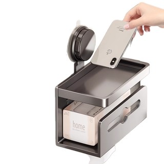 Cốc Hút Treo Tường Không Đục Lỗ Hộp Khăn Giấy Cuộn Vệ Sinh Phòng Tắm 3QXQ