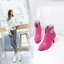 VNMZGG34-39 Kích Thước Lớn Phong Cách Mới Ngắn Rượu Thủy Tinh Gót Nhọn Bên Dây Kéo Giữa Gót Hoa Gợi Cảm Trang Trí Kim Cương Giả Ống Ngắn Giày Thời Trang