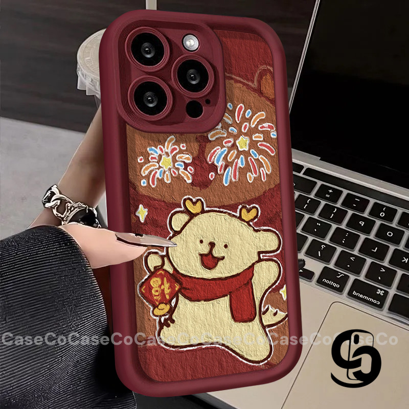 Ốp Lưng Cho Oppo A3Pro A5Pro A3 A18 A6 A60 A58 A5 A38 A57 A16 A15 A12 A5X A3X A17 A18 Bìa Mềm Pháo Hoa Chúc Mừng Năm Mới