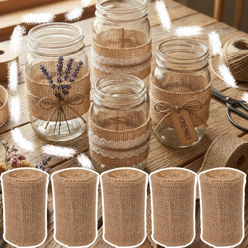 2 cuộn Cuộn đay chất lượng cao dành cho đồ thủ công DIY | Đồ dùng trang trí tiệc cưới thân thiện với môi trường, gói hoa quà tặng thủ công