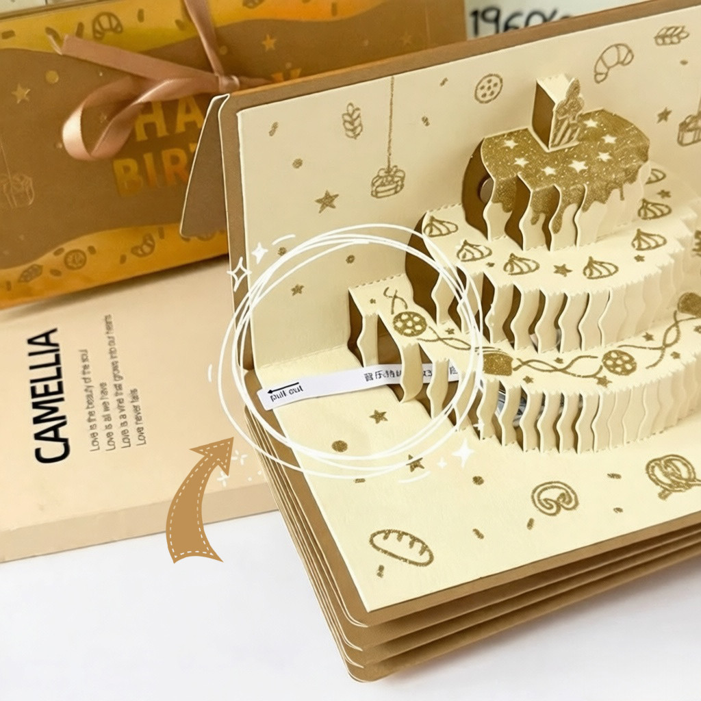 Mới 6 / 10Card Âm Nhạc 3D Sinh Nhật Màu Đỏ Gói Quà Sáng Tạo Cho Tiệc Sinh Nhật Ủng Hộ