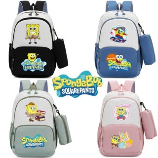 SpongeBob SquarePants Schoolbag Dung Tích Lớn Đa Chức Năng Bền Ba Lô In Thời Trang Ba Lô Sinh Viên Quà Tặng