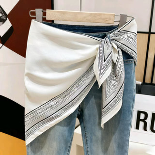 Khăn Tam Giác Eo Lụa Mỏng Thoáng Khí, Phong Cách Retro Hàn Quốc, Dành Cho Nữ