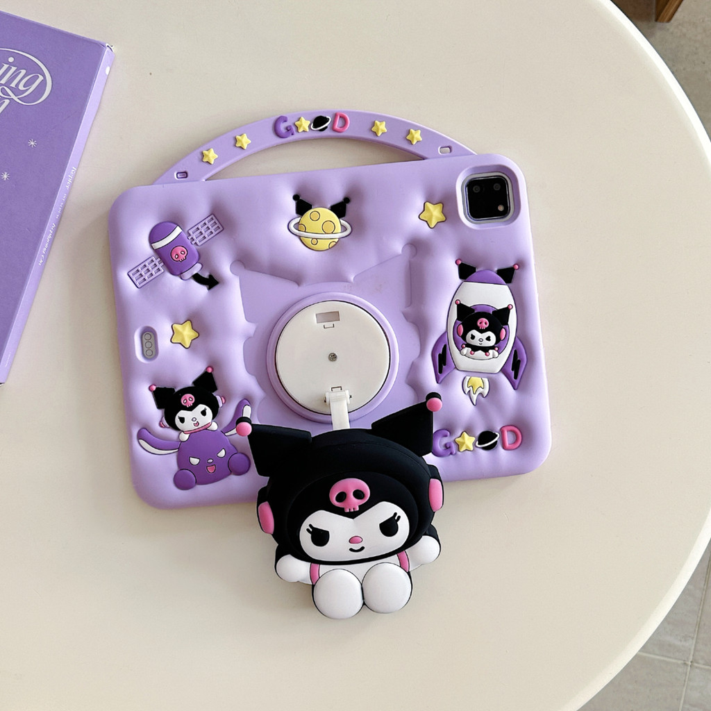 Ốp Lưng Tương Thích Cho Huawei MatePad SE 11 '' 2024 Matepad 11 '' 2023 / 2021 Matepad 11 PaperMatte 360°Giá đỡ xoay Màu tím mềm Phim hoạt hình Khay đựng bút Vỏ máy tính bảng