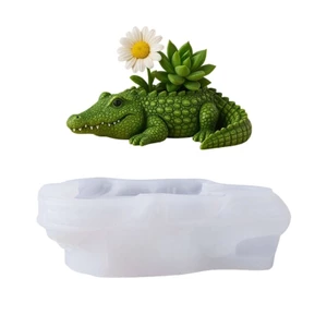 Khuôn Silicon Hình Cá Sấu Sáng Tạo Cho Hộp Đựng Trang Sức DIY Làm Nhựa Và Cây mọng Nước