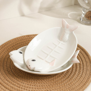 Đĩa gốm hình cá dễ thương - Đĩa nhỏ Sashimi cá hồi cho Sushi Nhật Bản