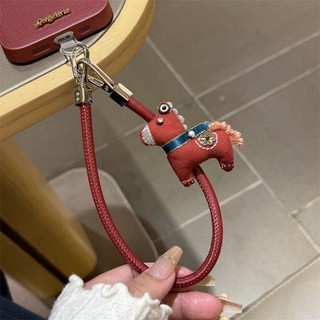 Năm Mới Họa Tiết Da Lê Màu Đỏ Nhỏ Ngựa Vàng Điện Thoại Di Động Cho iPhone17 16 15 14 13 Pro Max Chống Sốc Bảo Vệ Camera Chống Rơi Ốp Lưng Cứng