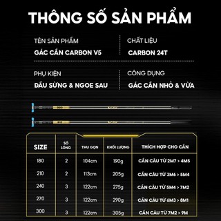 Gác cần Agent V5 Rice Fishing chống cần Tổng Hợp Carbon 24T KK-66