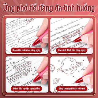 Bút bi đỏ dùng cho học tập, ngòi 0.5mm chính xác - Combo 30 bút gel viết mượt mà, chất liệu cao cấp bền đẹp