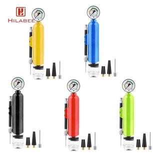 Máy bơm bóng HILABEE có đồng hồ đo áp suất, thiết kế nhẹ và chống nước, phù hợp cho bóng rổ và bóng đá