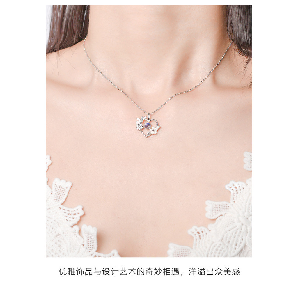 Vòng cổ kính bầu trời đầy sao bạc s925