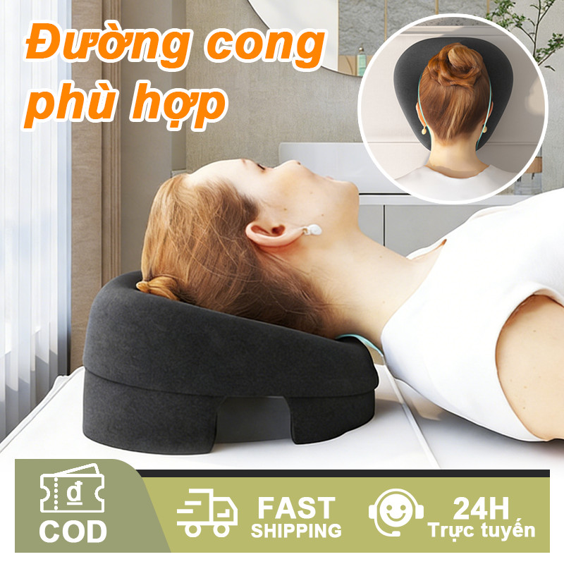 Gối úp mặt công thái học Face Down, memory foam thoáng khí, massage mặt & cổ salon, thẩm mỹ viện, gối úp mặt