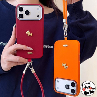 Ốp Điện Thoại Ngựa Vàng Năm Mới Có Dây Da PU Cho iPhone 17 Pro Max Air 16E 16 15 14 Plus 13 12 11 Pro Max XS Max X XR Vỏ Sang Trọng Dễ Thương Mềm Chống Sốc