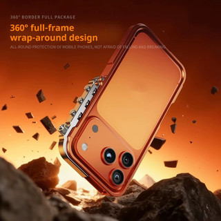 [JLK] Ốp Khung Điện Thoại Cơ Khí Cyberpunk Punk Cho iPhone 17 Air 16 15 14 13 Pro Max Plus Hợp Kim Nhôm Kim Loại Ốp Lưng Chống Sốc