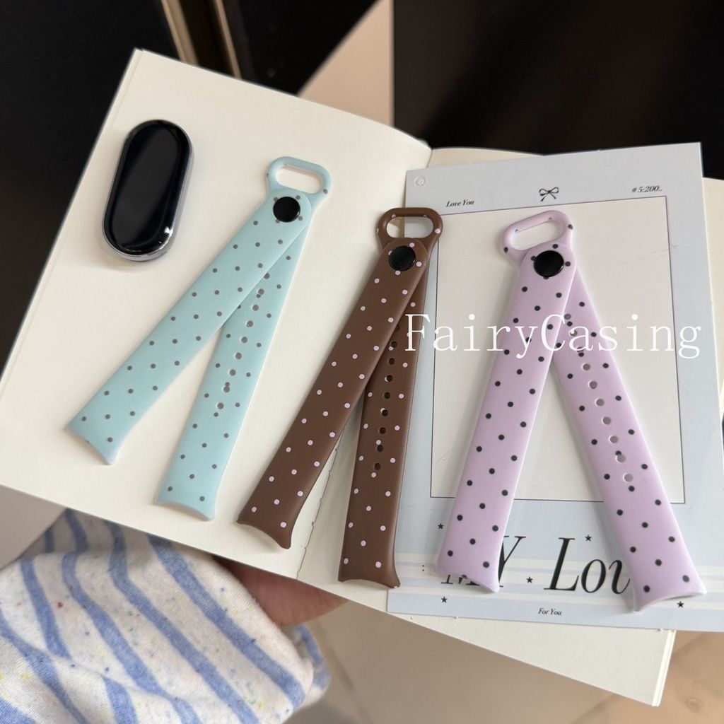 Màu Điểm In Dây Đeo Cho Xiaomi Mi Band 10 9 8 NFC Dây Đeo Tay Có Thể Thay Thế Vòng Tay Cho Mi Band 10 9 Phiên Bản Gốm Đồng Hồ