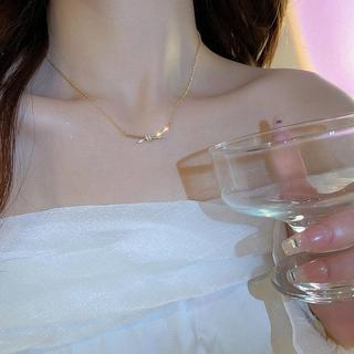 18K mạ vàng Vòng cổ mặt dây Zircon thắt nút ánh sáng sang trọng tối giản cho nữ Dainty thanh lịch thời trang phụ kiện hàng ngày