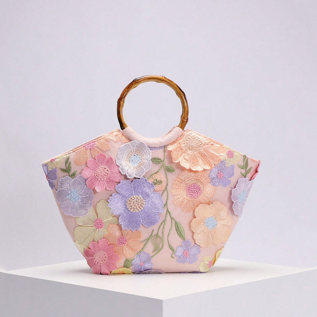 Túi xách nữ trang trí hoa nhẹ nhàng sequin phong cách Trung Quốc mới